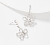 Pendientes colgantes de margaritas de plata esterlina Diamonique x Jennifer Miller